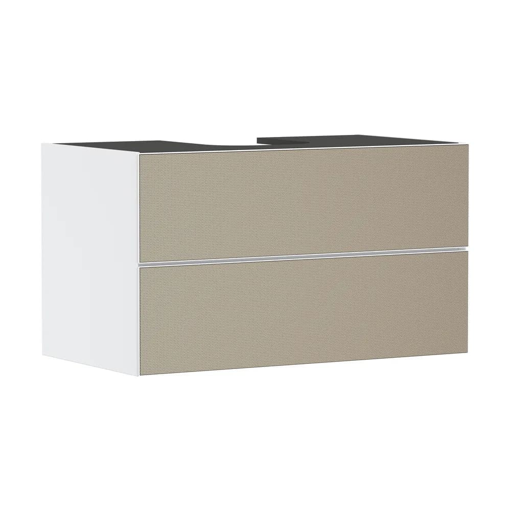 Hansgrohe Xevolos E 98 cm Mat Beyaz Desenli Bronz 2 Çekmeceli Konsol Altı Lavabo Dolabı - 54190390