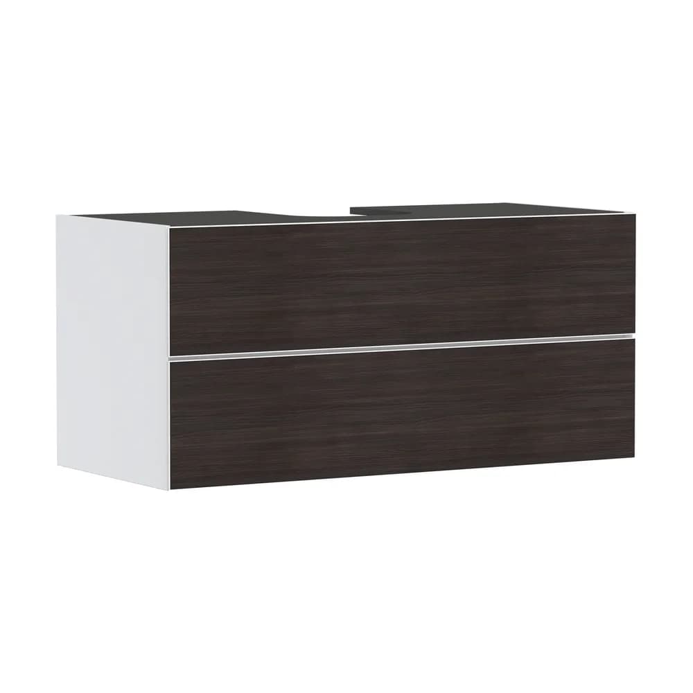Hansgrohe Xevolos E 118 cm Mat Beyaz Koyu Meşe 2 Çekmeceli Konsol Altı Lavabo Dolabı - 54193730