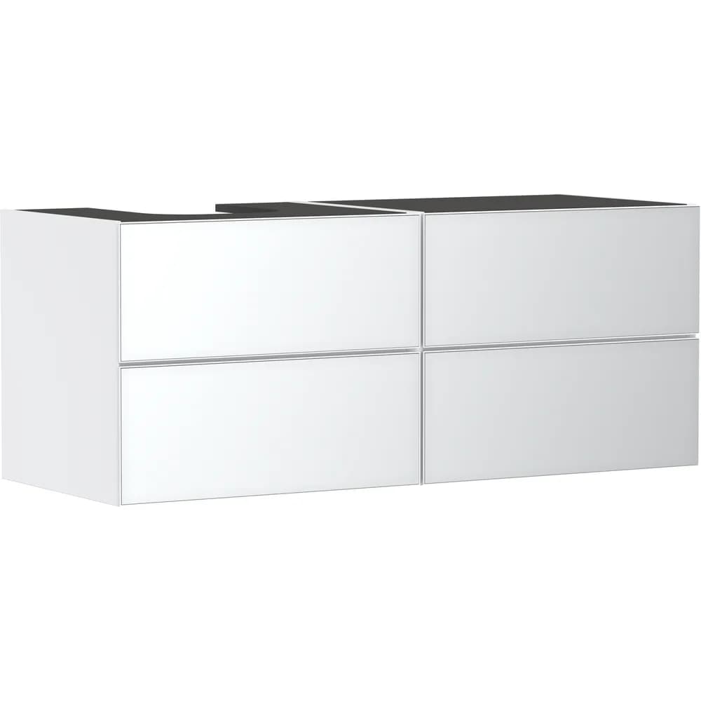 Hansgrohe Xevolos E 137 cm Mat Beyaz Metalik Beyaz 4 Çekmeceli Sol Kesitli Konsol Altı Lavabo Dolabı - 54236320