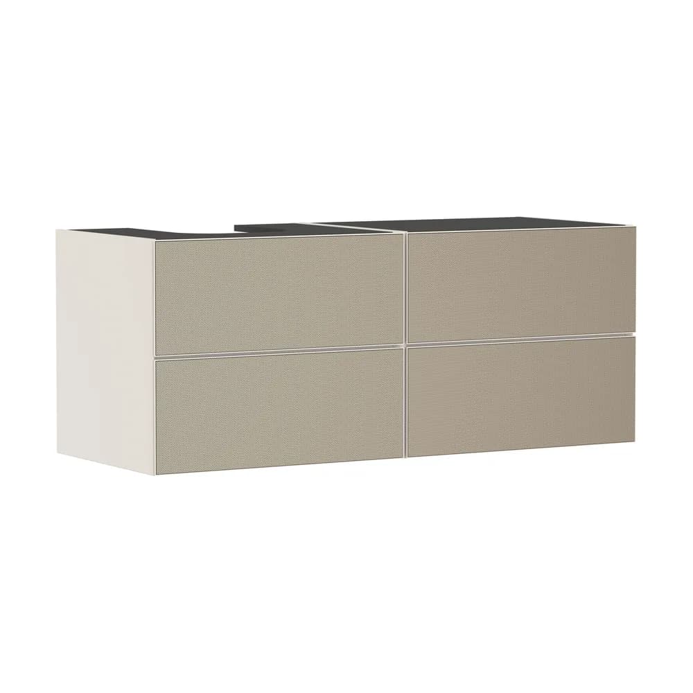 Hansgrohe Xevolos E 137 cm Kum Mat Bej Desenli Bronz 4 Çekmeceli Sol Kesitli Konsol Altı Lavabo Dolabı - 54237390