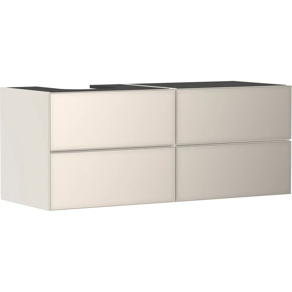 Hansgrohe Xevolos E 137 cm Kum Mat Bej Metalik Kum Bej 4 Çekmeceli Sol Kesitli Konsol Altı Lavabo Dolabı - 54237790