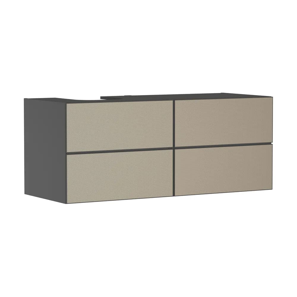 Hansgrohe Xevolos E 137 cm Arduvaz Mat Gri Desenli Bronz 4 Çekmeceli Sol Kesitli Konsol Altı Lavabo Dolabı - 54238390