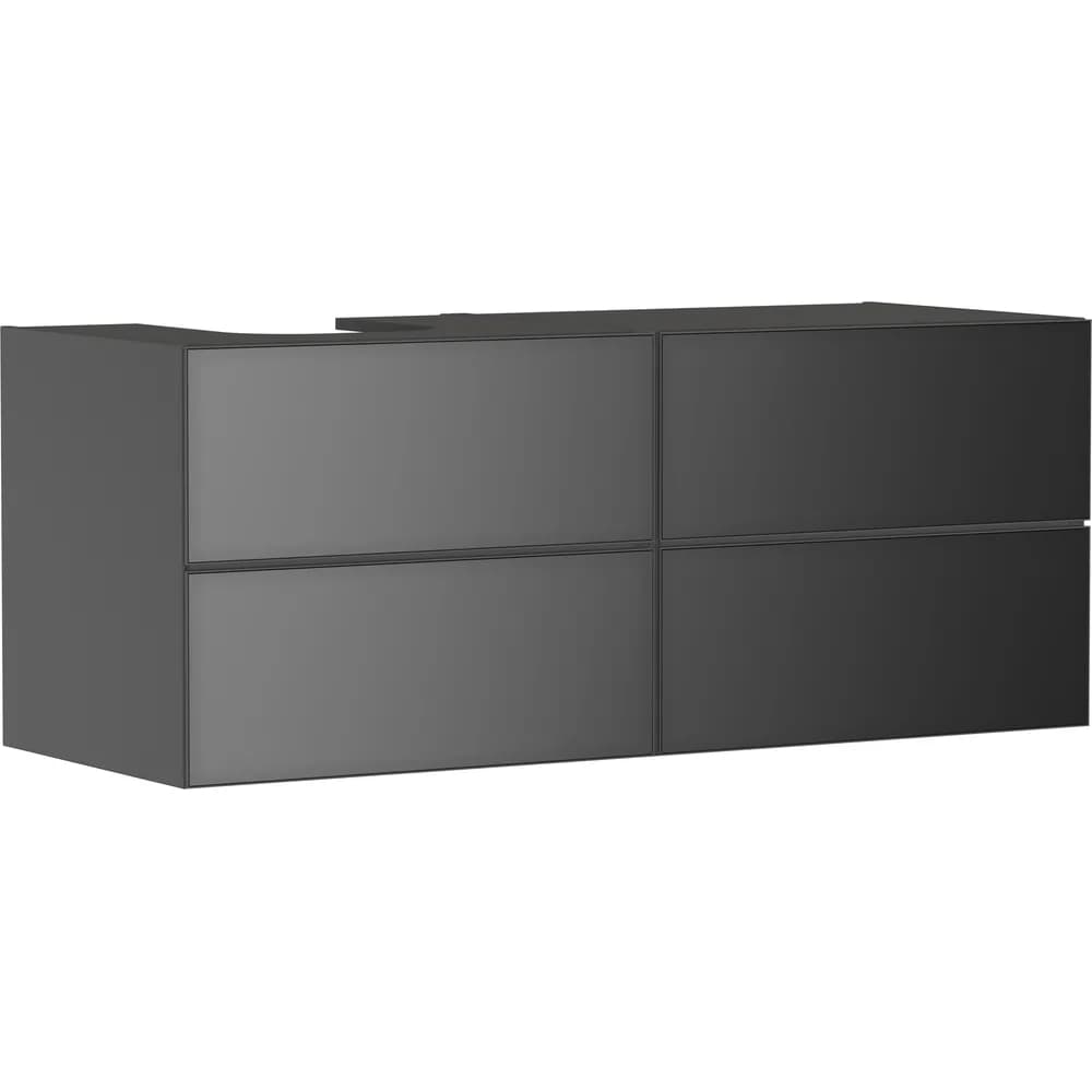 Hansgrohe Xevolos E 137 cm Arduvaz Mat Gri Metalik Arduvaz Gri 4 Çekmeceli Sol Kesitli Konsol Altı Lavabo Dolabı - 54238770