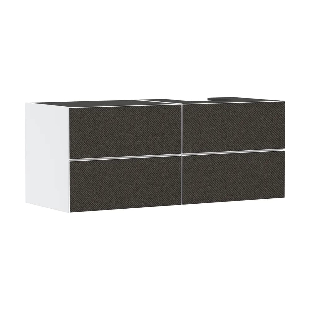 Hansgrohe Xevolos E 137 cm Mat Beyaz Koyu Gri Tekstil 4 Çekmeceli Sağ Kesitli Konsol Altı Lavabo Dolabı - 54239660