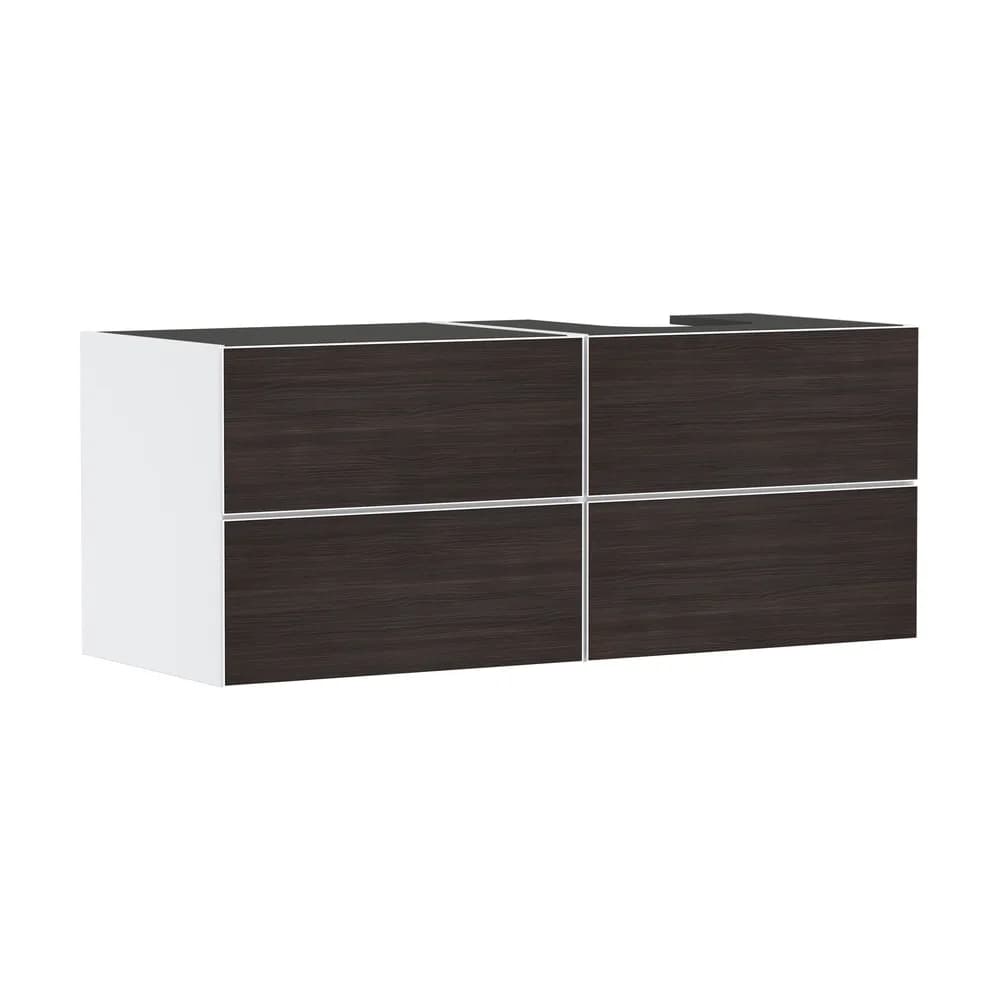 Hansgrohe Xevolos E 137 cm Mat Beyaz Koyu Meşe 4 Çekmeceli Sağ Kesitli Konsol Altı Lavabo Dolabı - 54239730