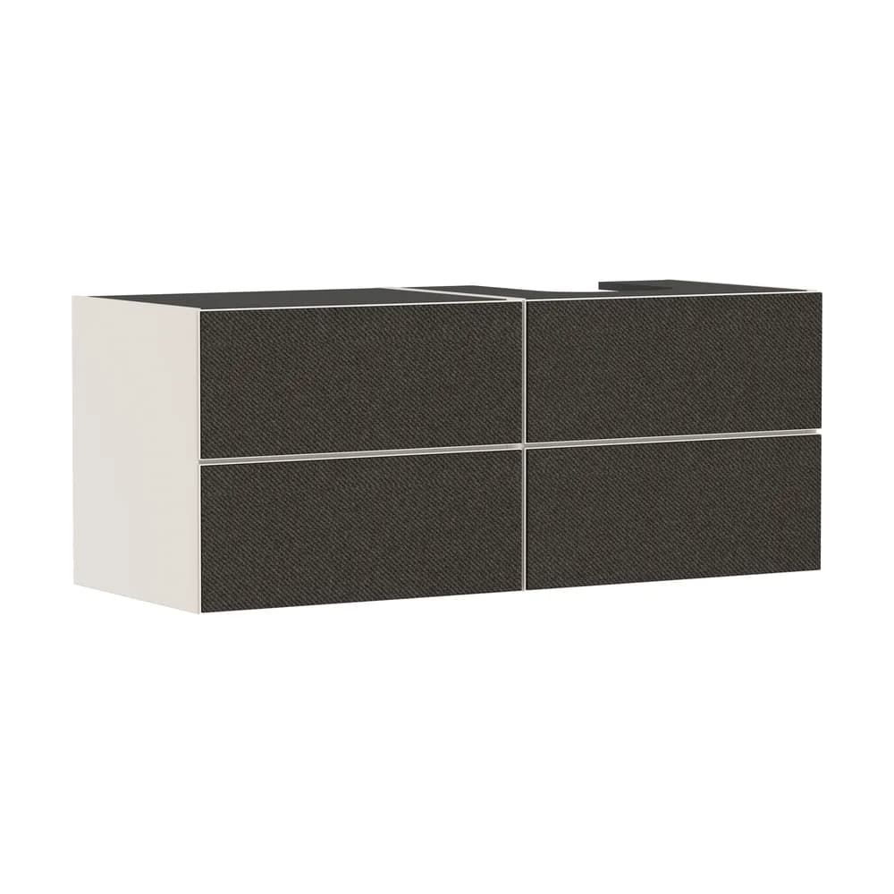 Hansgrohe Xevolos E 137 cm Kum Mat Bej Koyu Gri Tekstil 4 Çekmeceli Sağ Kesitli Konsol Altı Lavabo Dolabı - 54240660