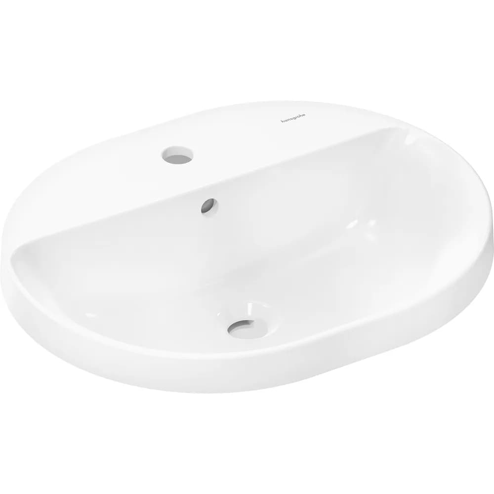 Hansgrohe Xuniva U 55x45 cm Batarya Delikli Taşmalı Tezgah Üstü Lavabo - 60161450
