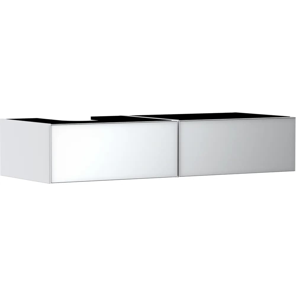 Hansgrohe Xevolos E 137 cm Mat Beyaz Metalik Beyaz 2 Çekmeceli Sol Kesitli Konsol Altı Lavabo Dolabı - 54319320