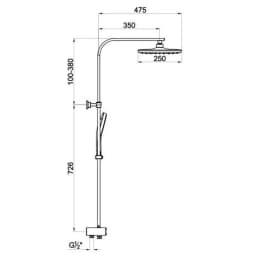 Kale Rain Square Push Buton Altın Kare Duş Barı - 410200505505 görsel 2