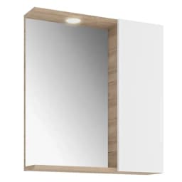 Kale Trevi 65 Cm Soft Beyaz-Krem Meşe Spot Aydınlatmalı Yarım Dolaplı Ayna - 310300103267 görsel 1