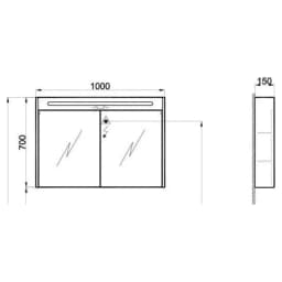 Kale Idea 2.0 100 Cm Parlak Antrasit LED Aydınlatmalı Ayna Dolabı - 310300102075 görsel 2