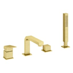 Artema Minimax Square 4 Delikli Fırçalı Altın Küvet Üstü Bataryası - A4359025 görsel 1