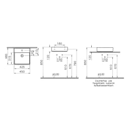 VitrA Archiplan 45x46 Cm Su Taşma Deliksiz Lavabo - 7413B403-0041 görsel 2