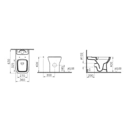 Vitra S20 Square 63 Cm Yanlardan Delikli Takım Klozet görsel 2