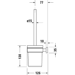 Duravit Karree Klozet Fırçası görsel 2