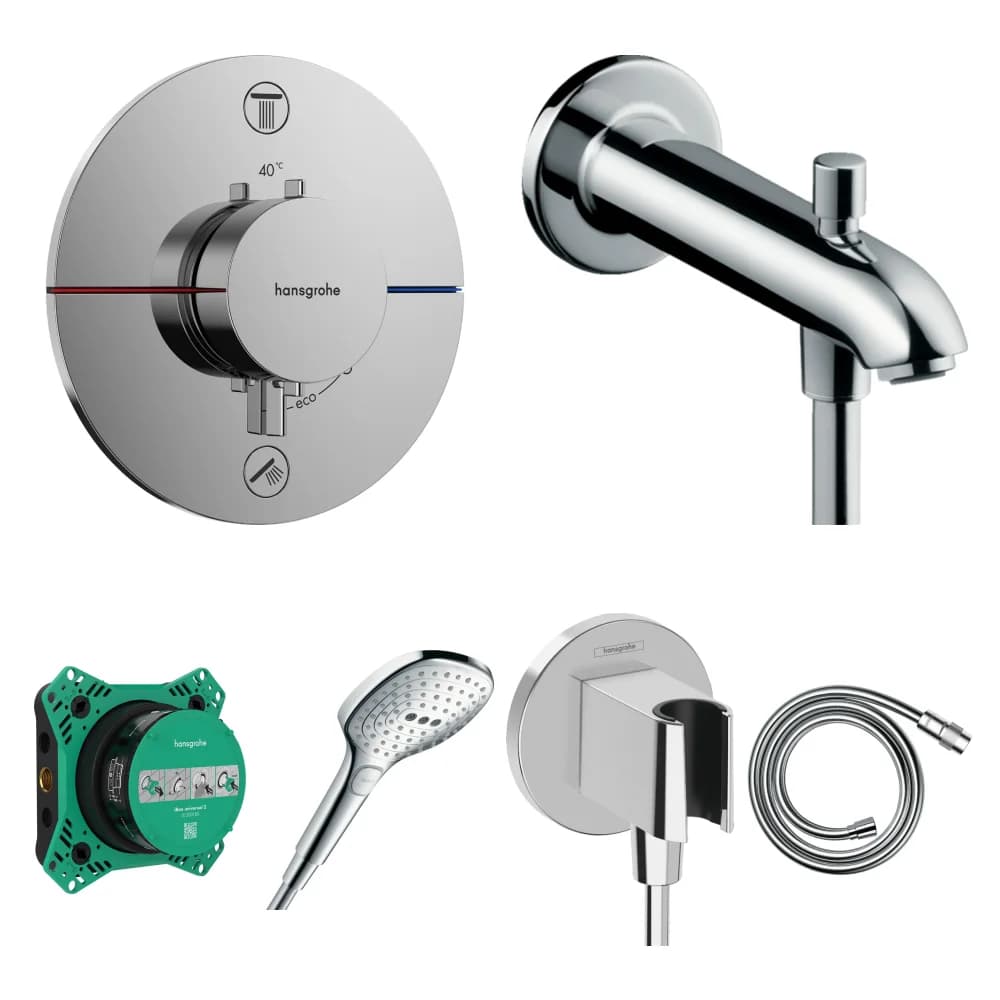Hansgrohe ShowerSelect Comfort S Ankastre Küvet Seti - Talis E Küvet Gagası 22,8 cm
