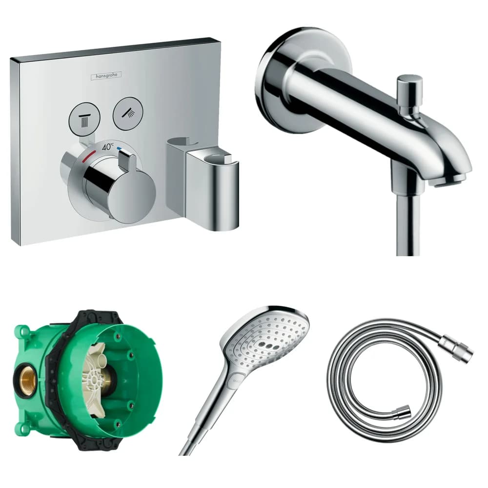 Hansgrohe ShowerSelect Ankastre Küvet Seti - Talis E Küvet Gagası 22,8 cm