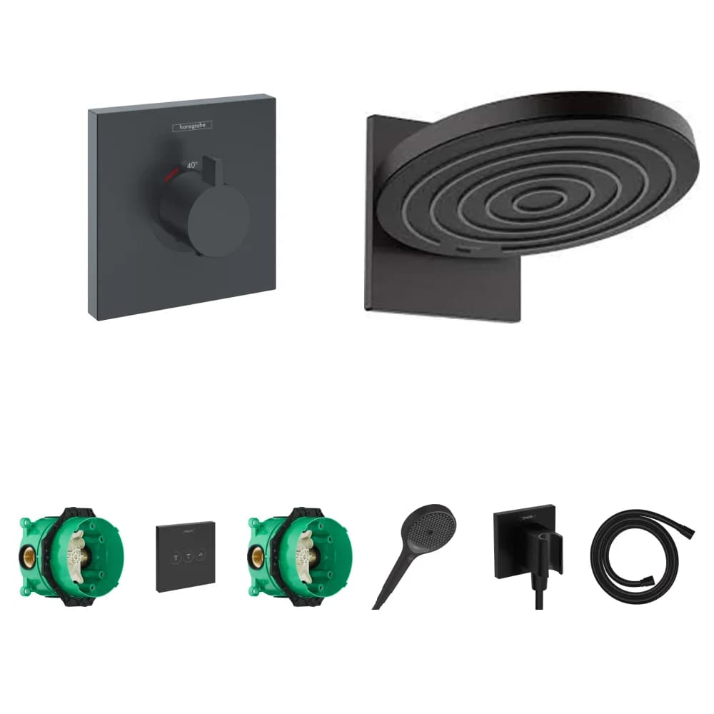Hansgrohe ShowerSelect Mat Siyah 3 Çıkış Ankastre Duş Seti - Pulsify S 260 2jet