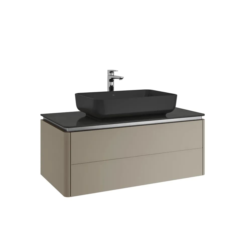 Kale Lotus 100 Cm Mat Vizon Dikdörtgen Lavabolu Banyo Dolabı