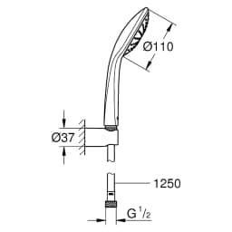 Grohe Euphoria 110 Mono Krom El Duşu Seti görsel 2