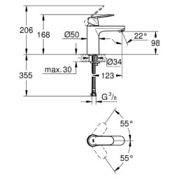 Grohe Eurocosmo Krom Orta Yükseklik M Lavabo Bataryası görsel 2