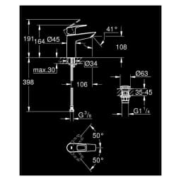 Grohe BauLoop 2020 Krom M Lavabo Bataryası görsel 2