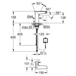 Grohe Eurosmart 2021 Siyah M Lavabo Bataryası görsel 2