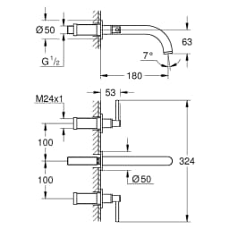 Grohe Atrio New Classic Bronz Ankastre M Lavabo Bataryası görsel 2