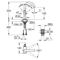 Grohe Atrio New Classic Bronz M Lavabo Bataryası görsel 2