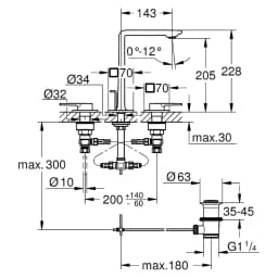 Grohe Allure New 3 Delikli M Lavabo Bataryası görsel 2
