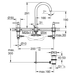 Grohe Atrio New Classic Antrasit Fırçalanmış L Lavabo Bataryası görsel 2