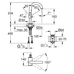 Grohe Atrio New Classic M Lavabo Bataryası görsel 2