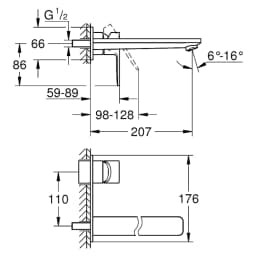 Grohe Lineare New İki Delikli L Lavabo Bataryası görsel 2