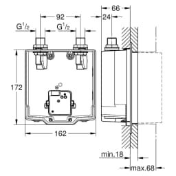 Grohe Eurosmart Cosmopolitan E Ankastre İç Gövde Krom görsel 2