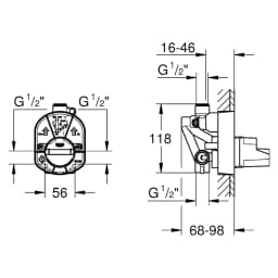 Grohe Non Rapido EHM Ankastre İç Gövde 33965000 görsel 2