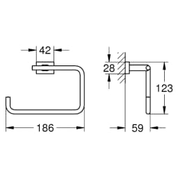 Grohe Essentials Cube New Antrasit Fırçalanmış Havlu Halkası görsel 2