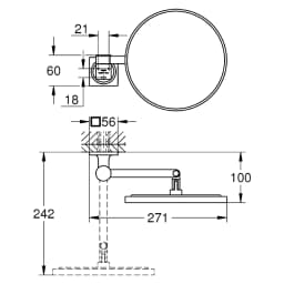 Grohe Allure New Antrasit Fırçalanmış Makyaj Aynası görsel 2