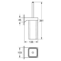 Grohe Selection Cube Krom Tuvalet Fırçalığı görsel 2