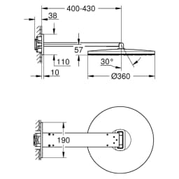 Grohe Rainshower Aqua Beyaz Krom Tepe Duşu görsel 2