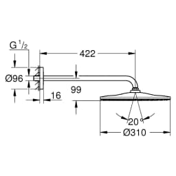 Grohe Rainshower Mono 310 Bronz Tepe Duşu görsel 2