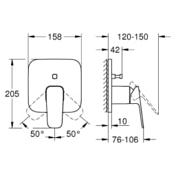 Grohe Cubeo Siyah Banyo Bataryası görsel 2