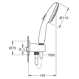 Grohe Tempesta 110 Krom El Duşu Seti görsel 2