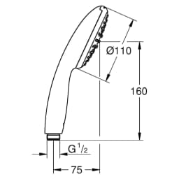 Grohe Tempesta 110 Krom El Duşu görsel 2