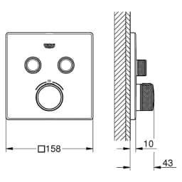 Grohe Grohtherm SmartControl Altın Ankastre Termostatik Batarya görsel 2
