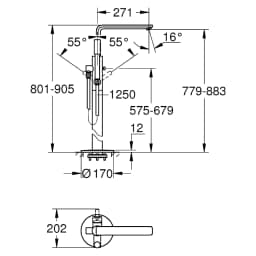 Grohe Lineare New Krom Yerden Küvet Bataryası görsel 2