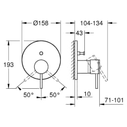 Grohe Atrio New Classic Bronz Ankastre Banyo Bataryası görsel 2