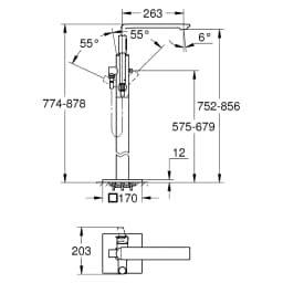 Grohe Allure New Krom Yerden Küvet Bataryası görsel 2