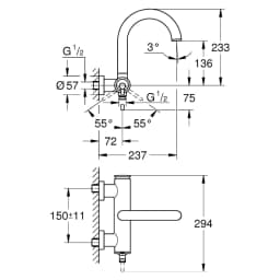 Grohe Atrio New Classic Bronz Fırçalanmış Banyo Bataryası 24367DL0 görsel 2