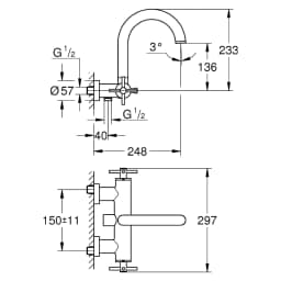 Grohe Atrio New Classic Antrasit Fırçalanmış Banyo Bataryası 25268AL0 görsel 2