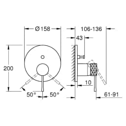 Grohe Essence New Altın Fırçalanmış Banyo Bataryası görsel 2